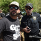 Patriot Prayer leader Joey Gibson speaks with Portland Police during the Alt Right Rally at Tom McCall Waterfront Park on August 4, 2018 in Portland, Oregon.